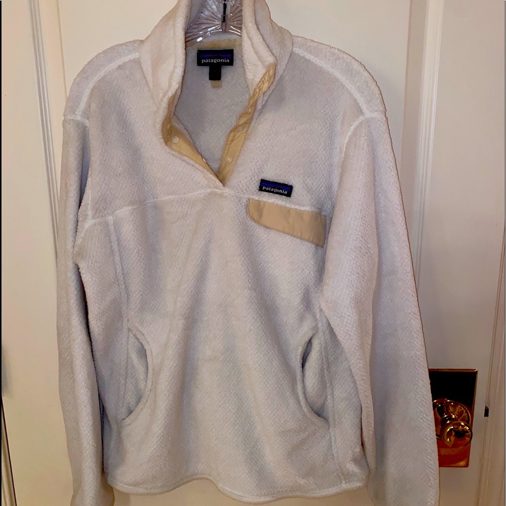 White Patagonia Retool Snap Closure Fleece